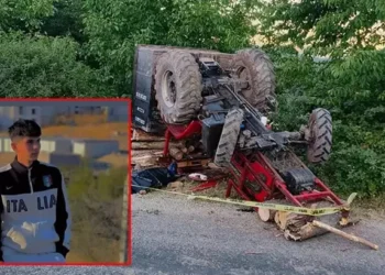 15 yaşındaki sürücünün kullandığı traktör devrildi