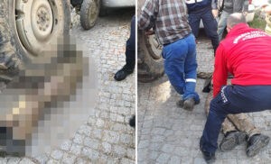 Kayan traktörün altında can verdi