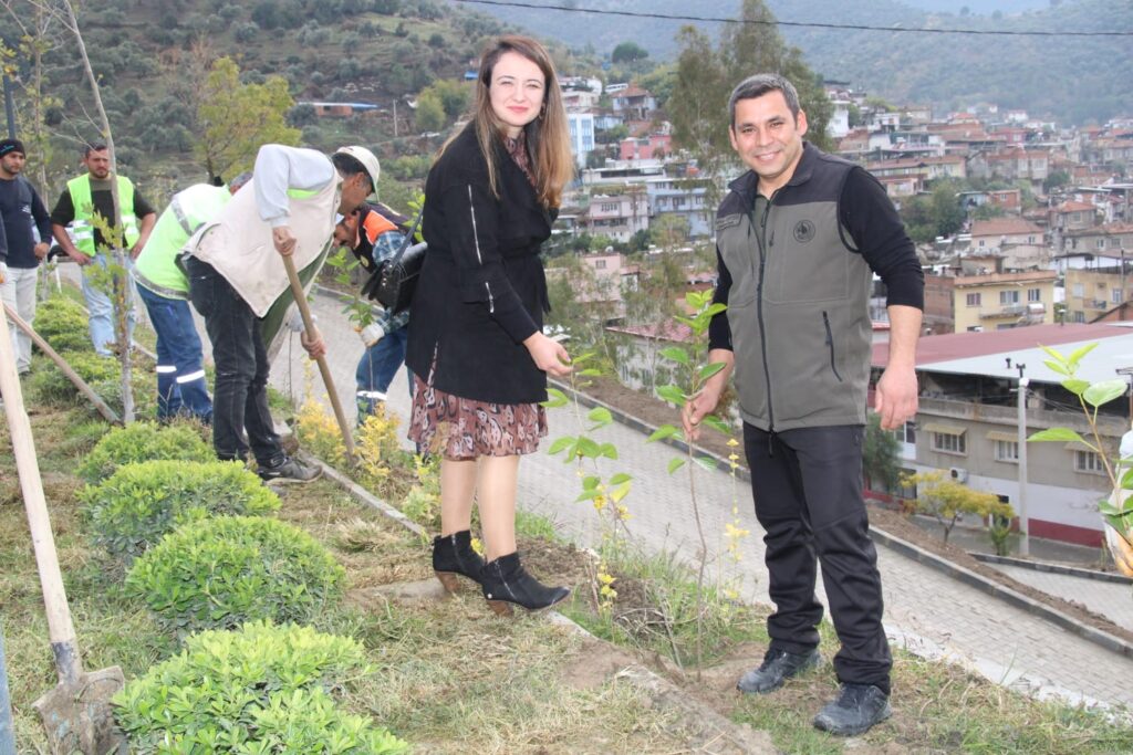 Koçarlılı öğretmenler Millet Bahçesi’ne fidan dikti
