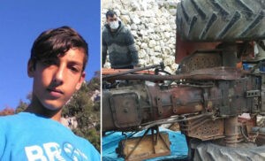 Devrilen traktörün13 yaşındaki sürücüsü öldü