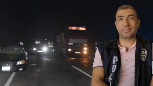 TIR'ın altında kalan polisin bacağı kesildi