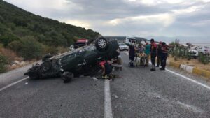Takla atarak karşı şeride geçti: 1 ölü 4 yaralı