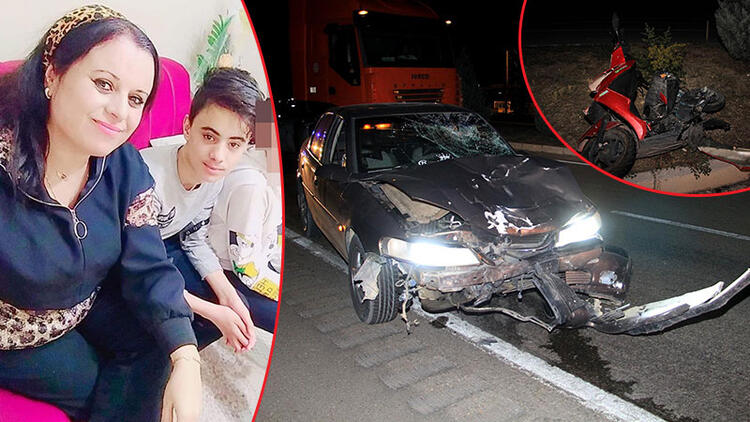 Otomobilin çarptığı elektrikli bisikletteki anne-oğul hayatını kaybetti