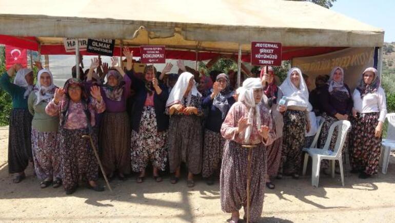 JES'e karşı olan mahalleli çadır kurdu; jandarma önlem aldı