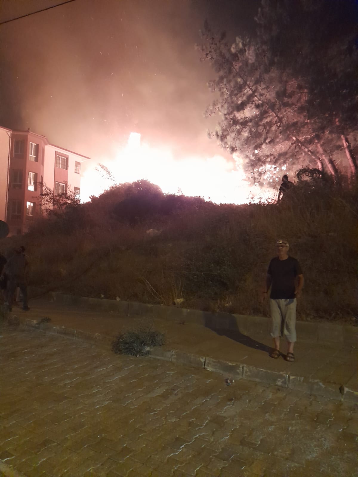 Makilik alanda çıkan yangında 2 kişi dumandan etkilendi