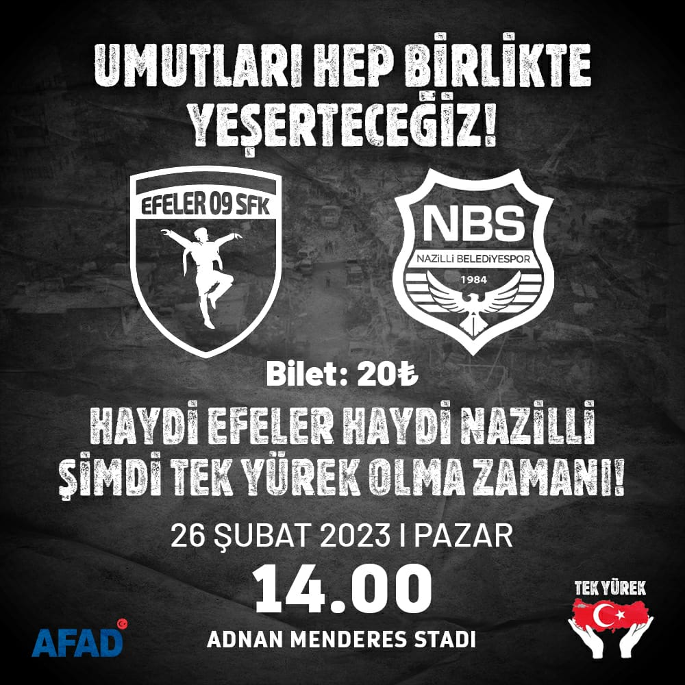 Efeler 09 SFK Nazilli Belediyespor ile depremzedeler için karşılaşacak