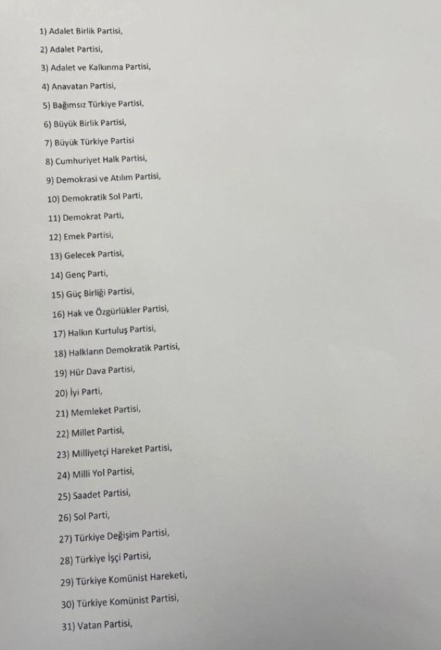 YSK, 14 Mayıs'ta yapılacak seçimlere girecek 36 partinin listesini yayınladı