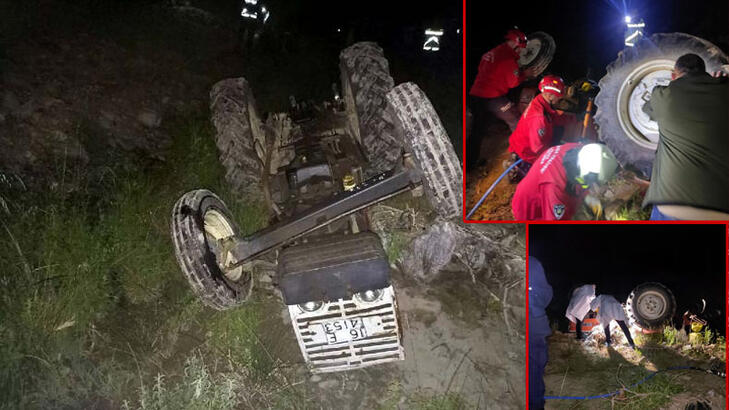 Dere yatağına yuvarlanan traktörün sürücüsü öldü