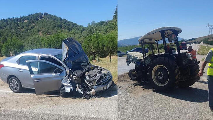Otomobil ile traktör çarpıştı: 4'ü çocuk 7 yaralı