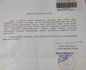 Acarlar Mahallesinde yaşayan vatandaşların elektrik isyanı