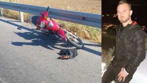 Manisa‘nın Salihli ilçesinde, refüjdeki bariyere çarpan motosikletin sürücüsü Mehmet Girginer