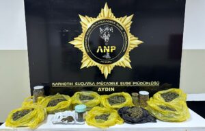 Aydın’ın İncirliova İlçesinde polisin yaptığı operasyonda evden 13 parça halinde