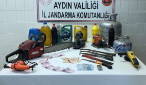 Aydın’ın Çine İlçesinde bir yayla evinden nakit para ve malzeme