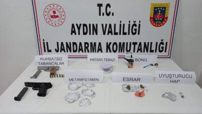 Aydın’ın Didim İlçesinde jandarmanın bir şüphelinin ev ve deposuna yaptığı