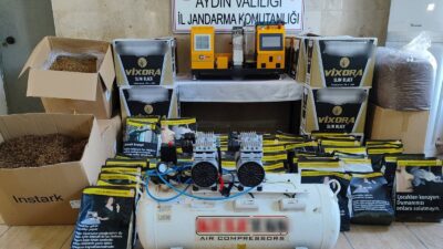 Aydın’ın Germencik İlçesinde jandarmanın bir ev ve işyerine yaptığı operasyonda