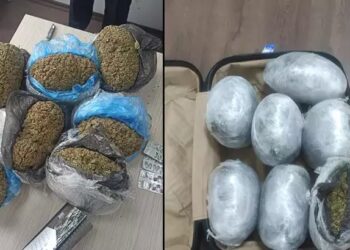 Otobüsteki yolcunun valizinden 8 kilo esrar çıktı