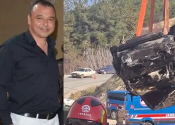 Dere yatağına uçan otomobil yandı, sürücü öldü