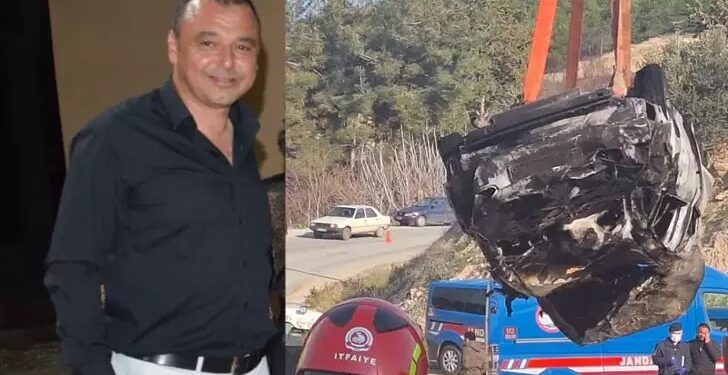 Dere yatağına uçan otomobil yandı, sürücü öldü