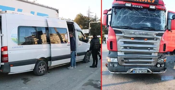 İşçi servisi ile TIR çarpıştı: 14 yaralı