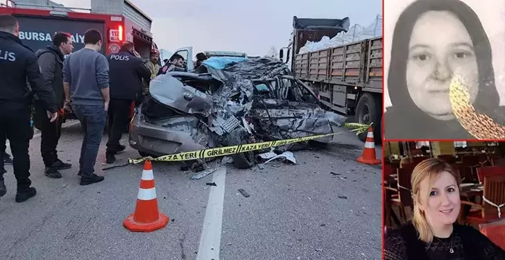 Karşı şeride geçen otomobil TIR'ın altına girdi: 2 ölü, 1 yaralı
