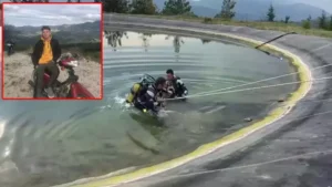 Muğla‘nın Seydikemer ilçesinde kırsal alanda bulunan yangın söndürme havuzuna giren