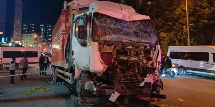 Kamyon 11 araca çarptıktan sonra iş yerine girdi