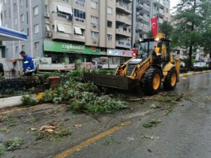 Nazilli’de kuvvetli rüzgar 2 mahalleyi elektriksiz bıraktı
