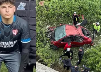İstinat duvarından düşen otomobildeki futbolcu öldü