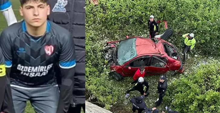 İstinat duvarından düşen otomobildeki futbolcu öldü