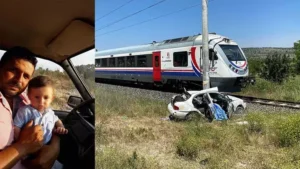 Manisa‘da kontrolsüz hemzemin geçitte yolcu treninin çarptığı otomobilin sürücüsü Yaşar