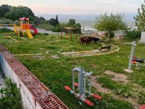 Aydın’ın Koçarlı ilçesine bağlı Dedeköy Mahallesi’nde çocuk parkı bakımsızlık nedeniyle