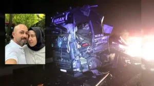 Patlayan lastiği kontrol eden çifte TIR çarptı: 2 ölü, 1 yaralı