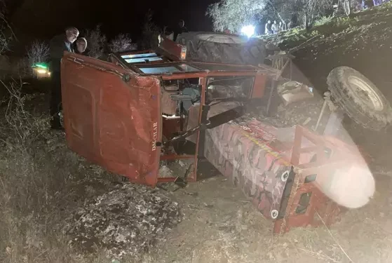 Traktör 30 metreden yuvarlandı, sürücü öldü