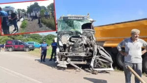 Kocaeli’nin Kartepe ilçesinde kamyonla çarpışan işçi servisindeki 1’i ağır 20