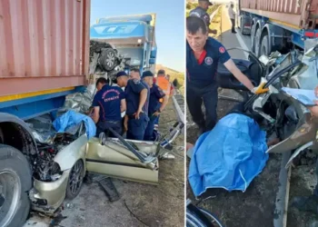 Otomobiller TIR’lar arasında kaldı: 3 ölü, 1 yaralı