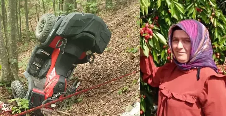 Şarampole devrilen ATV'nin sürücüsü öldü