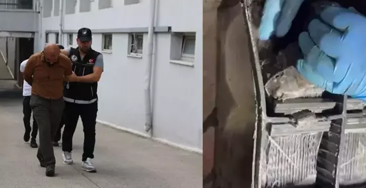 Akü içerisinde 11 kilo esrarla yakalandılar