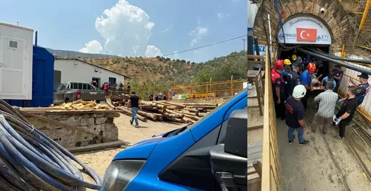 Madende işçilerin üzerine kaya parçaları düştü