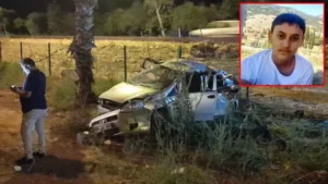 Otomobil şarampole savruldu