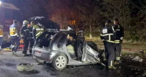 Tekirdağ’ın Ergene ilçesinde önünde seyir halinde olan iş makinesine çarptıktan