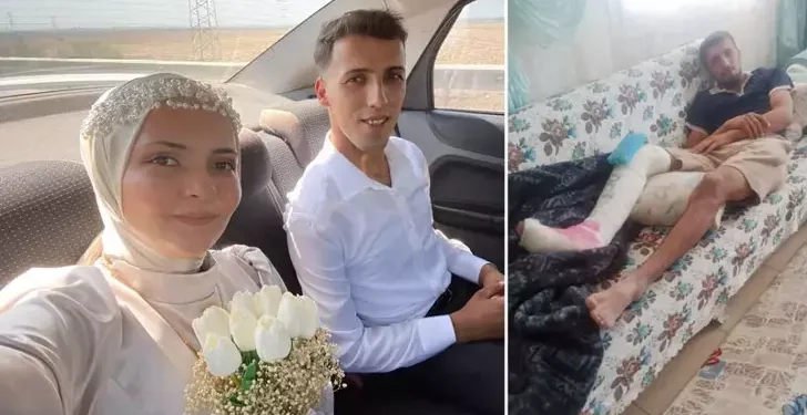Damat davetiye dağıtırken kazada yaralandı