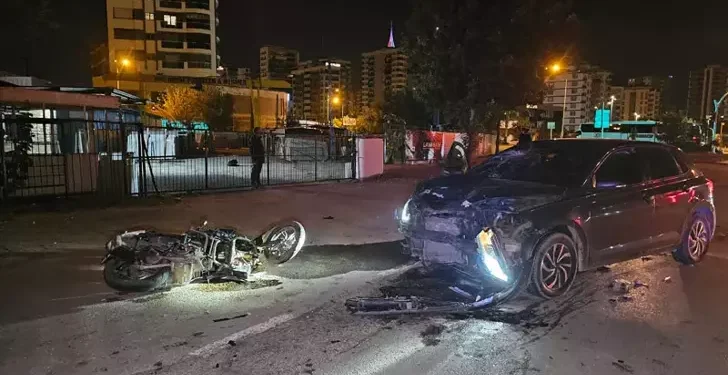 Otomobille çarpışan motosikletin sürücüsü öldü