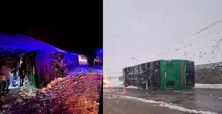 Yolcu otobüsü devrildi, yeni atanan doktor ve eşi öldü
