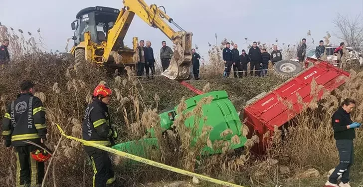 Traktör devrildi dede öldü, torunu kurtuldu