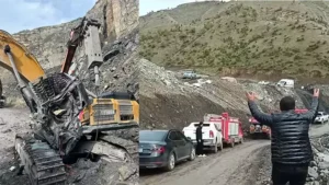 Üzerine kaya parçası düşen kepçenin operatörü öldü