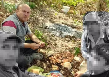 Kamyondan boşalan tomrukların altında kaldı