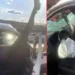 Yola fırlayan at polis aracına girdi