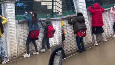 Aydın’ın İncirliova ilçesine bağlı Acarlar Mahallesi’nde sağanak yağışın ardından yollar