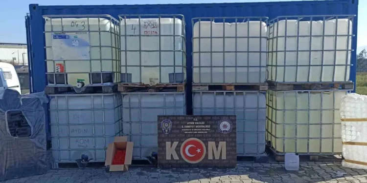 Aydın merkezli operasyonda 9 ton etil alkol ele geçirildi