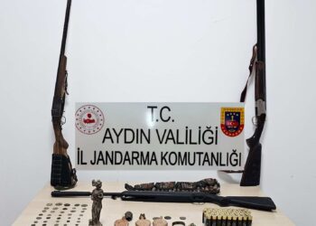 Aydın’da 2 ilçede tarihi eser operasyonu 2 gözaltı (1)